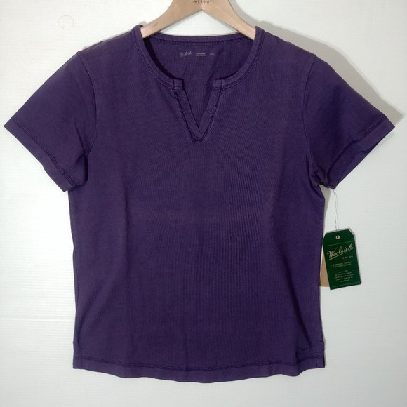 Woolrich Womens Split Neck Tee - Size XS - Pre-owned - UFPSRV - Picture 1 of 8